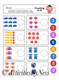 Counting to 10 Activity | Toddler Math Worksheet | Preschool Counting Printable | Cut and Paste Numbers | Fine Motor Skills Activity | PreK Math