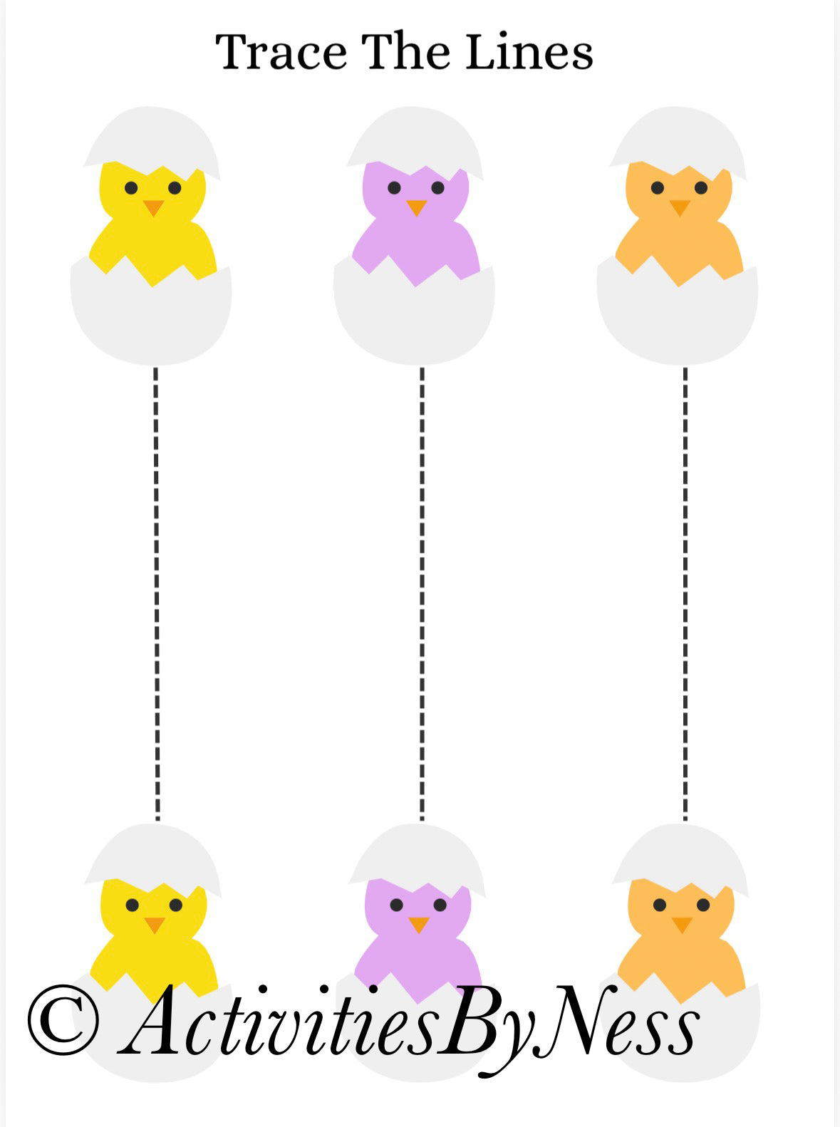 Easter Chick Trace The Line